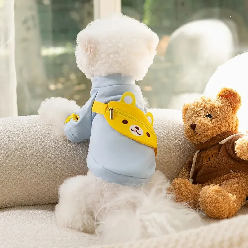 Ropa bonita para gatos, chaqueta polar cálida de dos patas para otoño e invierno, ropa para perros pequeños y gatos - imagen 2