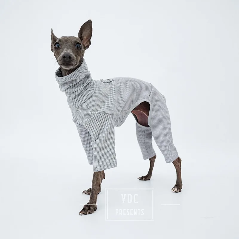 Ropa italiana para perros, abrigo de cuatro patas, cuello alto, parte inferior de gofre, ropa de invierno para mascotas - imagen 4