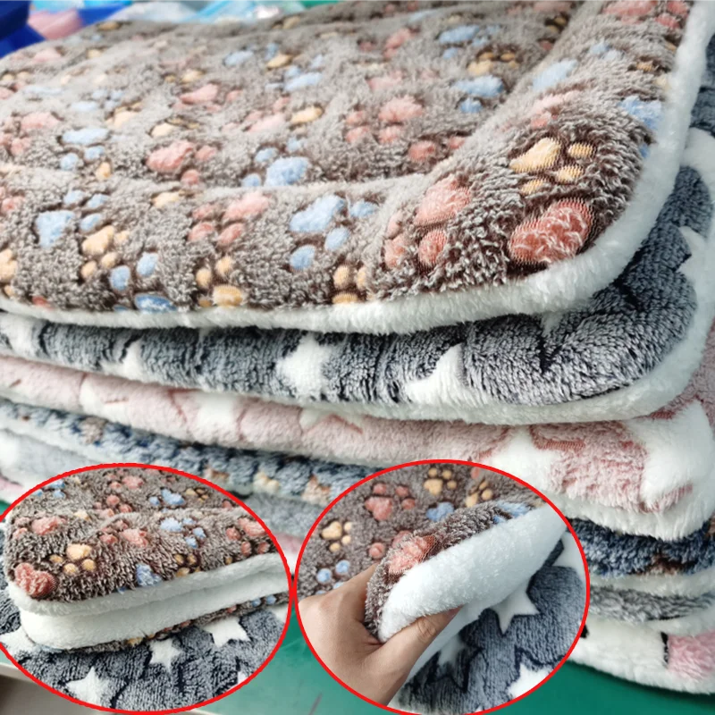Franela suave gruesa para mascotas, almohadilla de lana suave, manta para mascotas, estera de cama para cachorro, perro, gato, cojín para sofá, alfombra para el hogar, cubierta para dormir para mantener el calor - imagen 4
