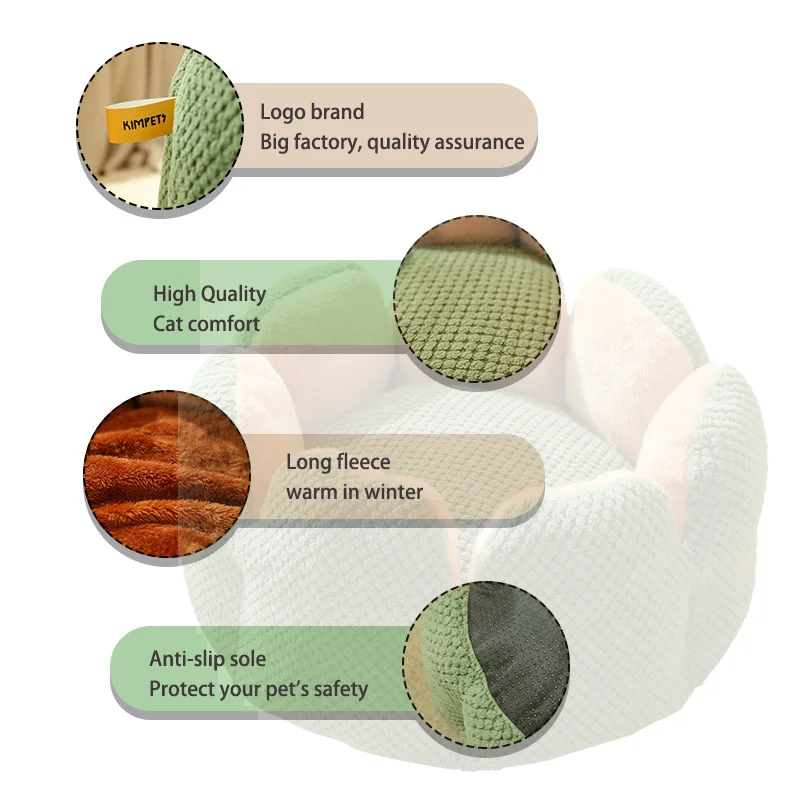 Cama suave para gato, casa de felpa cálida para invierno, cojín acogedor para gatito, cesta Universal, esterilla, suministros para gatos pequeños y medianos - imagen 5