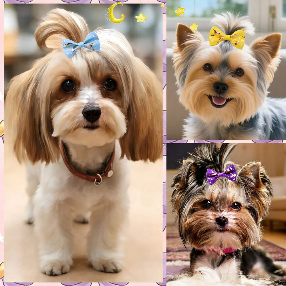 Lazos para perros brillantes luna y estrellas - accesorios pelo - imagen 2
