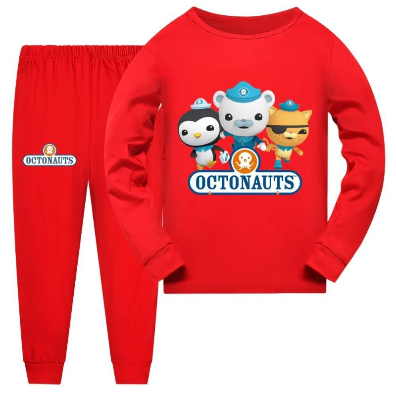 2 uds. Pijamas Octonauts, ropa de dibujos animados para niños, conjunto de pijama para niñas, pijamas de manga larga a la moda para niños, traje de dormir para niños, regalo - imagen 4