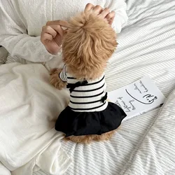 Body rayas para perro – Camiseta manga volantada verano