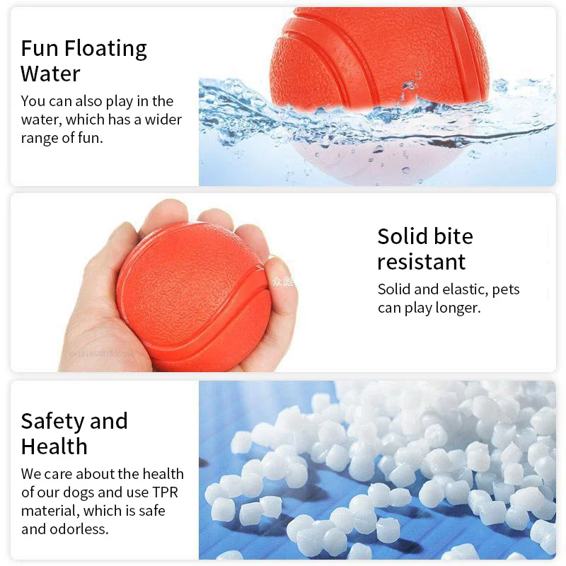 Juguete para perros, pelota de goma resistente a mordeduras, juguete para perros, cachorro, peluche, Pitbull, Color rojo, bola sólida, S-L, suministros para mascotas - imagen 4