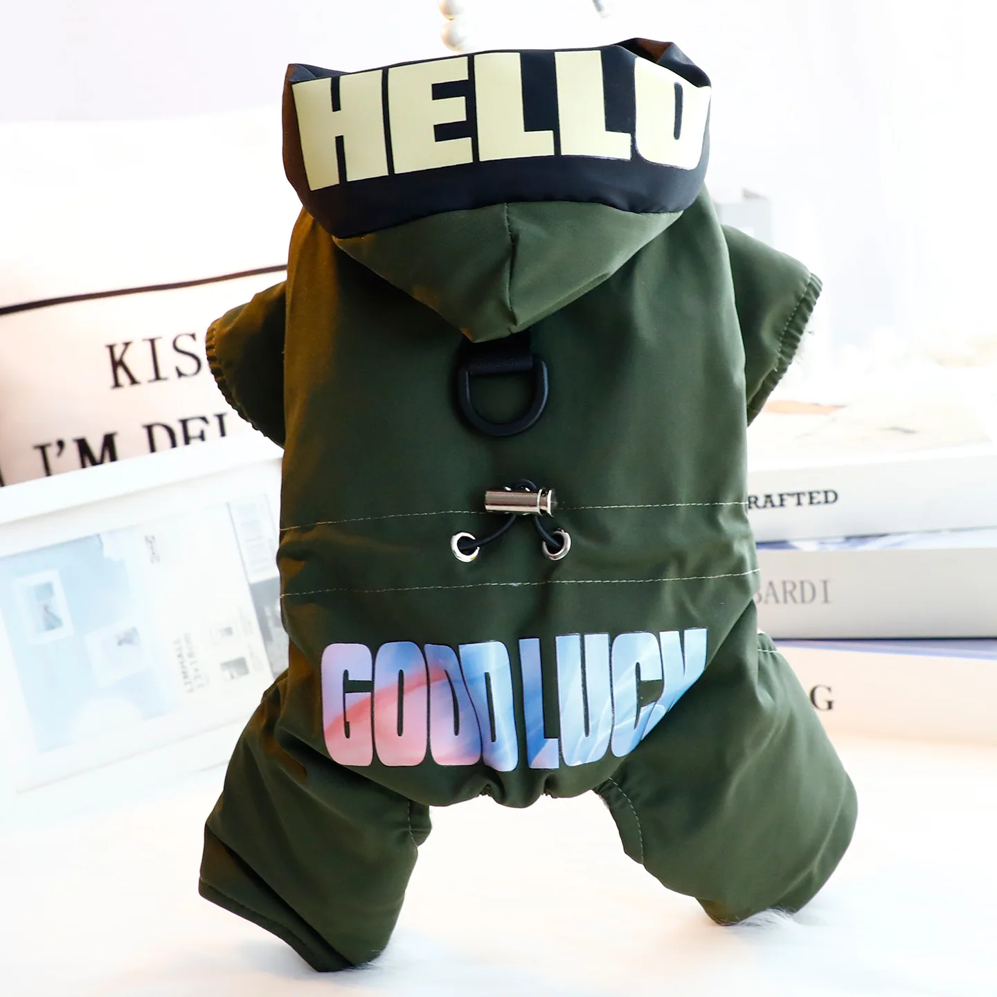 Ropa para perros, ropa de otoño e invierno, sombrero grueso estampado, ropa de algodón con carga de cuatro patas, suministros para mascotas para perros pequeños - imagen 3