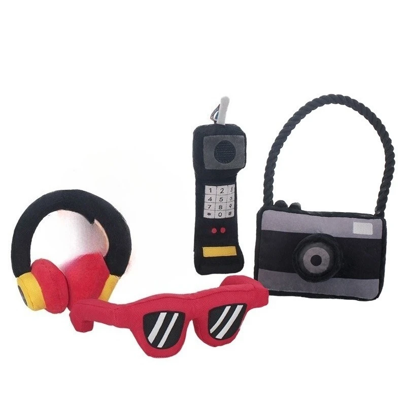 Gafas de peluche para perros y mascotas, juguete resistente a mordeduras, fabricación de sonido, cámara de viaje, juguete para rechinar los dientes, suministros para mascotas para perros pequeños y cachorros - imagen 3