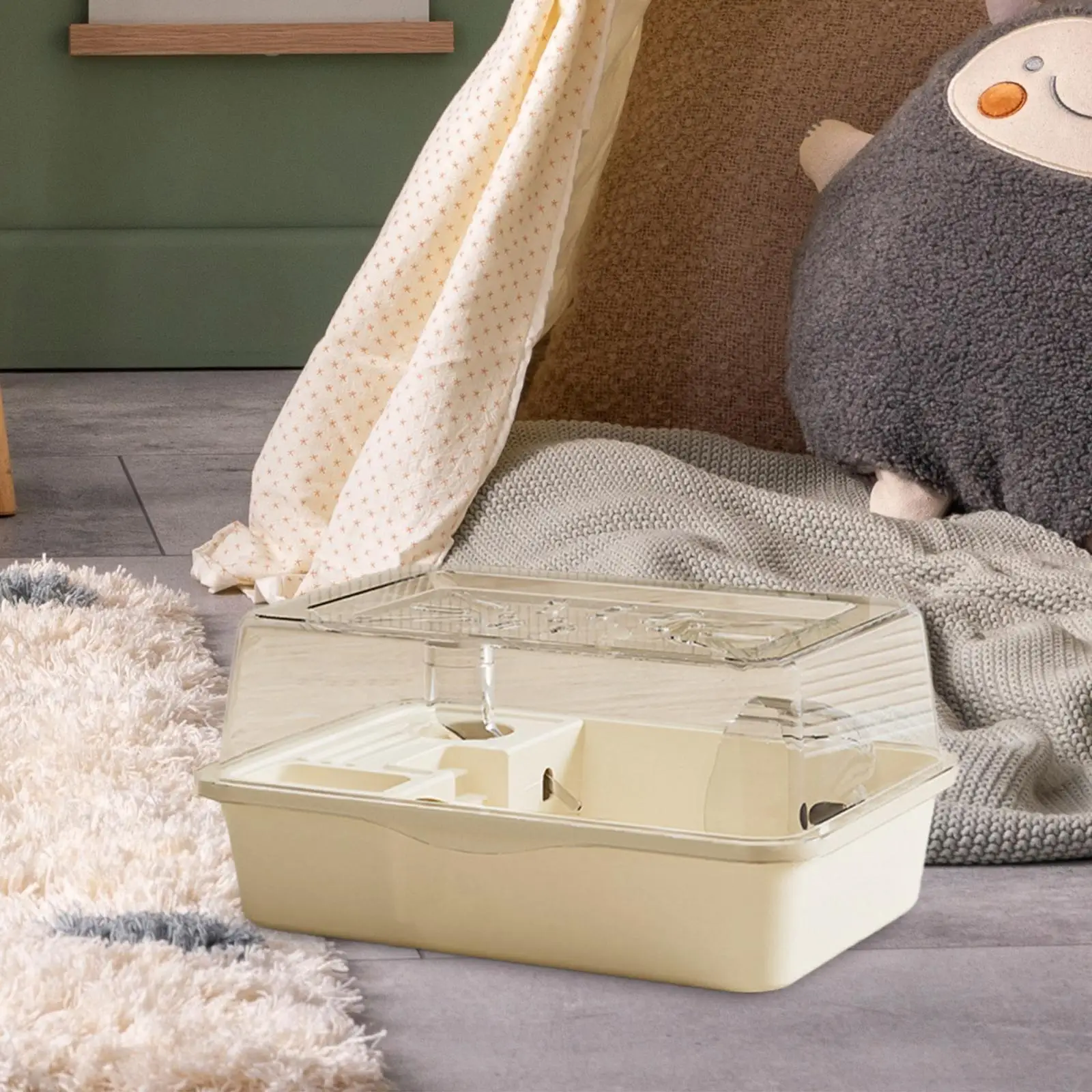 Large Hamster Cage Hamster Home with Openable Top Transparent Exercise Playing House Hamster Habitat for Gerbils Sugar Glider