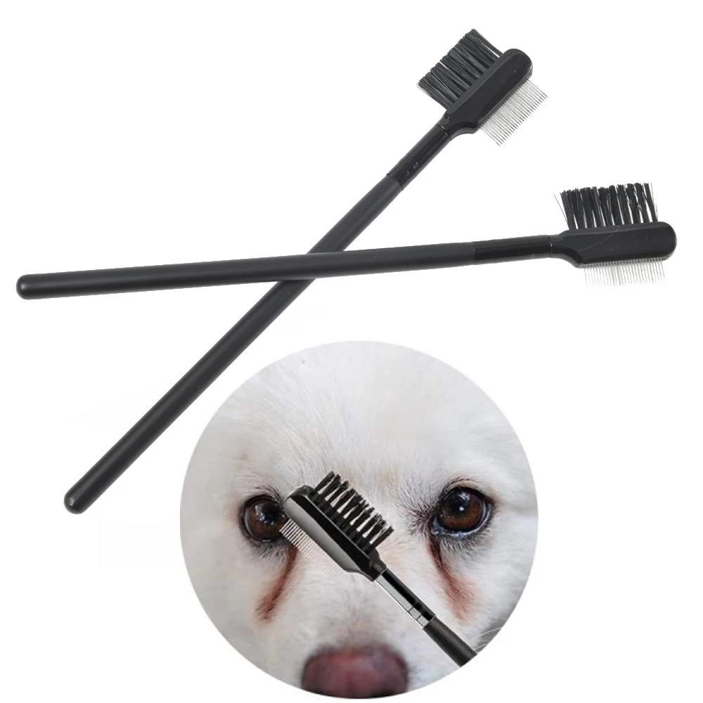 Cepillo de Peine de ojos para mascotas, removedor de manchas de desgarro, cepillo de aseo de Ojos de doble cara para perros y gatos pequeños - imagen 3
