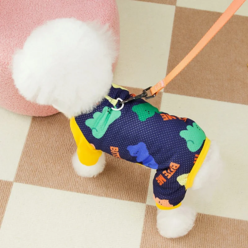 Monos finos de malla para perros, ropa de moda para perros, pijamas de verano para cachorros, monos con estampado de dibujos animados para gatos, monos para mascotas, disfraces para perros Chihuahua - imagen 4