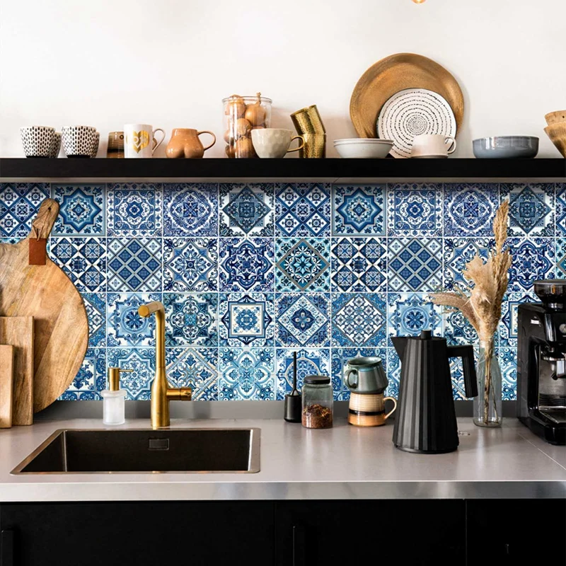 Pegatinas decorativas de Mandala para decoración del hogar, 24 piezas, 6x6 pulgadas, parches adhesivos para azulejos, decoración de cocina, arte de pared contra salpicaduras - imagen 2