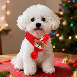 Bufanda navideña para mascotas, tamaño ajustable, muñeco de nieve, Papá Noel, decoración de árbol de Navidad, diseño festivo, bufanda tejida para Gato, accesorio para fotografía