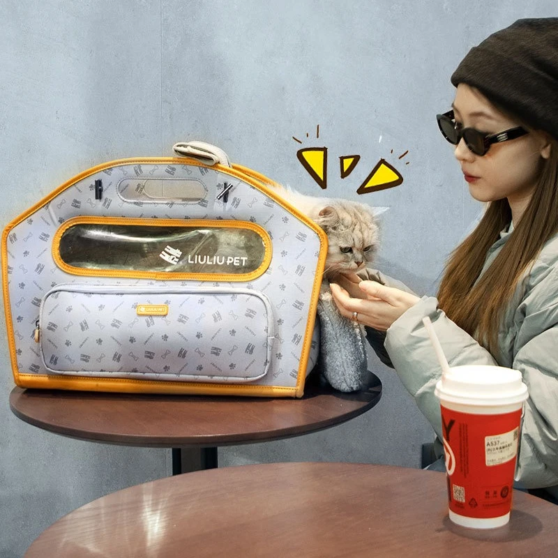 Bolsa para caminar para mascotas, bolsas para gatos, para salir, portátil, transparente, cruzada, transpirable, ligera, suministros para gatos - imagen 5