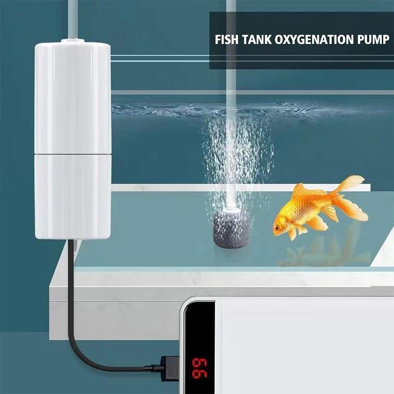 Bomba de aire portátil para acuario USB: mini oxigenador para peceras y accesorios acuáticos - imagen 2