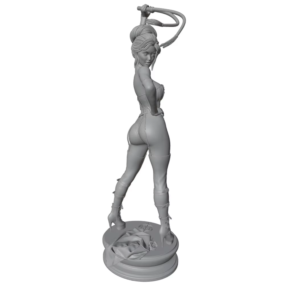 Figura sexy con látigo ensamblada y sin pintar adorno escritorio - imagen 2