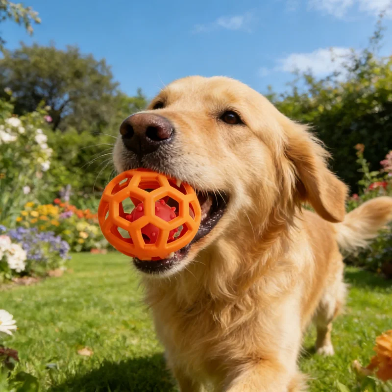 Pelota de entrenamiento TPR indestructible para perros y cachorros - imagen 4