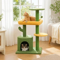 Árbol rascador para gatos de interior con plataformas y postes
