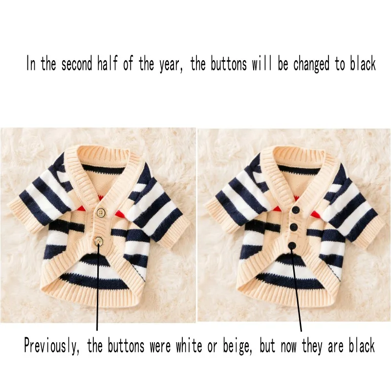 Ropa de invierno para perros Chihuahua, cárdigan suave a rayas para cachorros y gatitos, suéter de punto cálido, abrigo, ropa de moda para perros y gatos - imagen 5