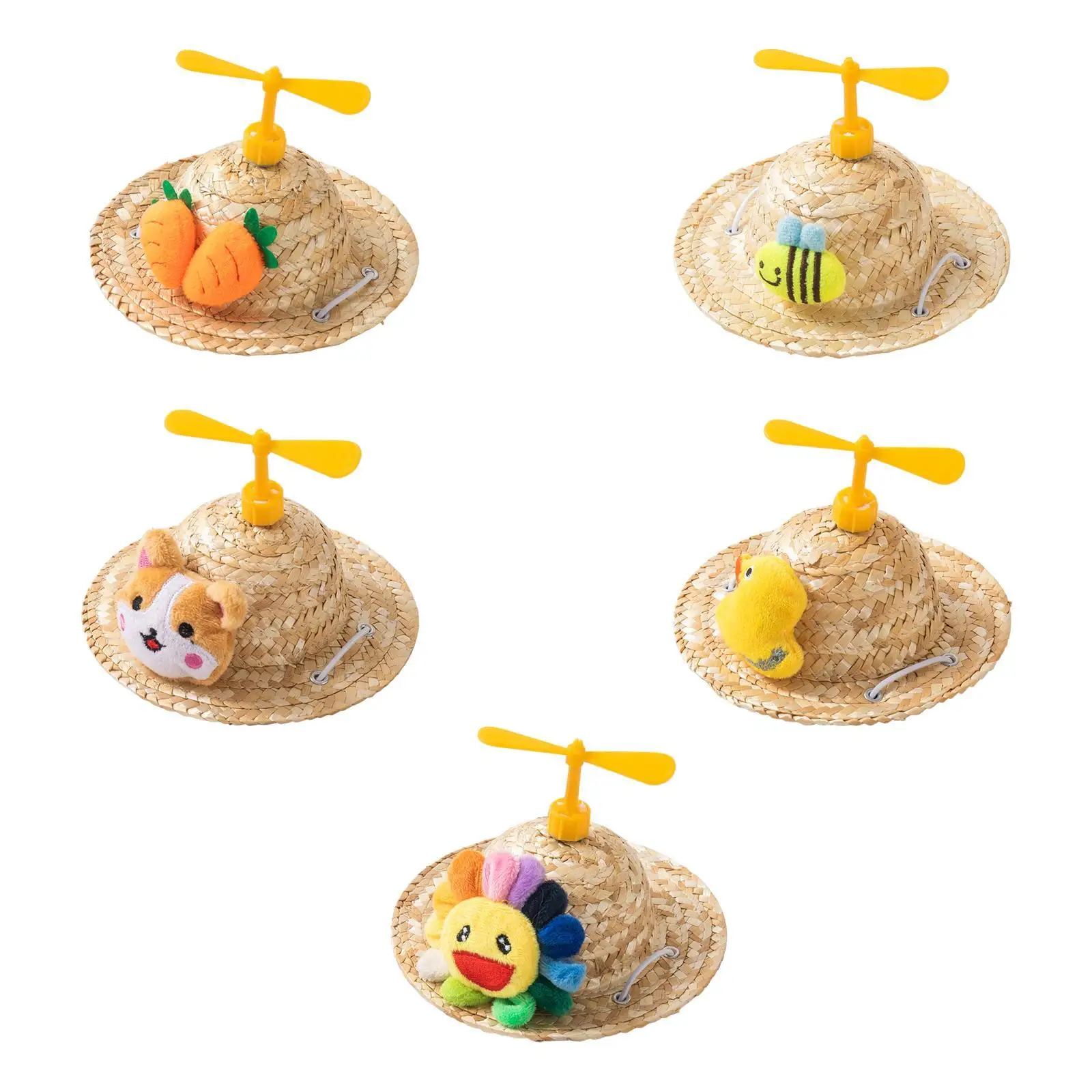 Pet Straw Hat Pet Ornaments Dog Sun Protection Cap for Summer Sports Walking Pet Straw Hat Pet Ornaments Dog Sun Protection Cap for Summer Sports Walking