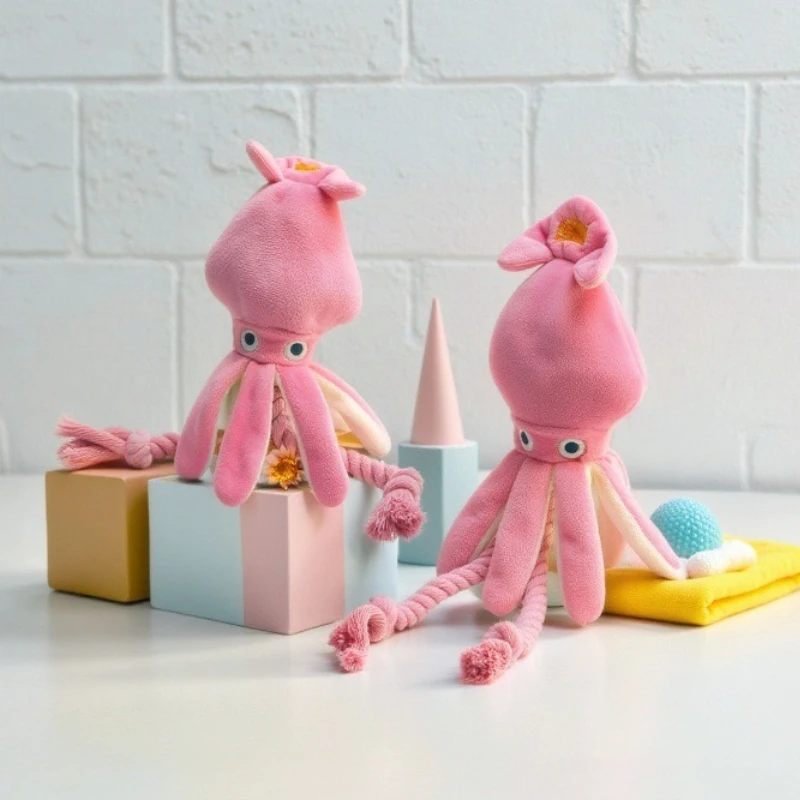 Juguete para masticar para perros, simulación de pulpo, modelado con sonido, juguete de peluche para cachorros, resistente a mordeduras, accesorios de juguete interactivo para perros - imagen 4