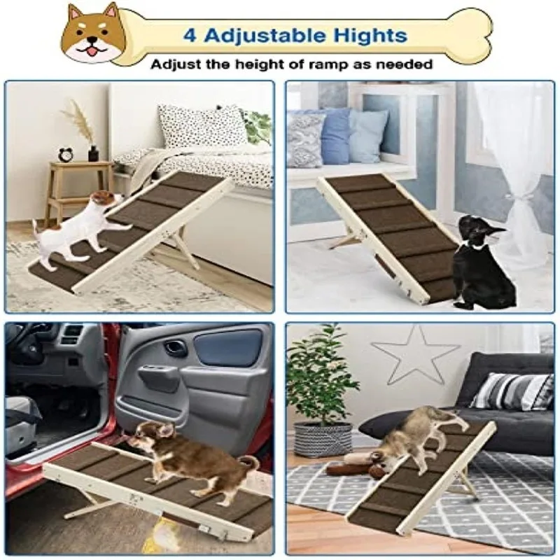 Rampa plegable para perros – Altura ajustable para cama o sofá - imagen 4