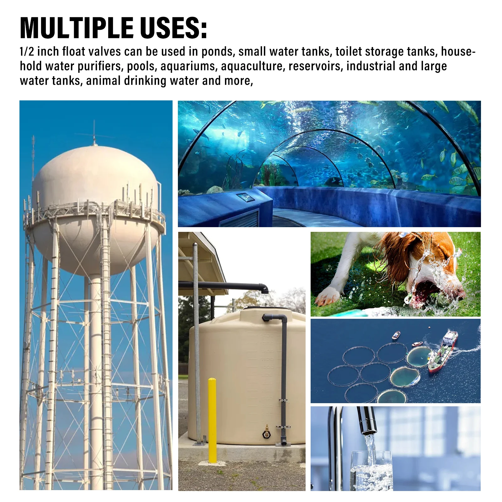 Válvula de flotación automática para acuario, humidificador de agua para granja, ganado, ovejas y perros, 1/2 ", 3/4" - imagen 5