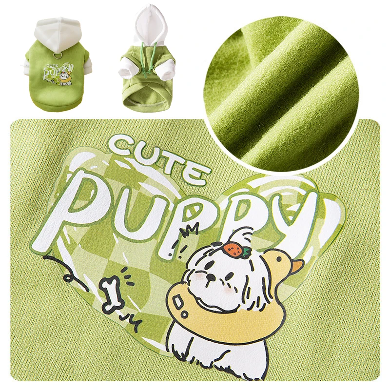 Ropa cálida y bonita para perros, sudaderas cómodas con capucha para perros en otoño e invierno, ropa de peluche para Chihuahua Yorkie, sudadera para cachorros - imagen 4