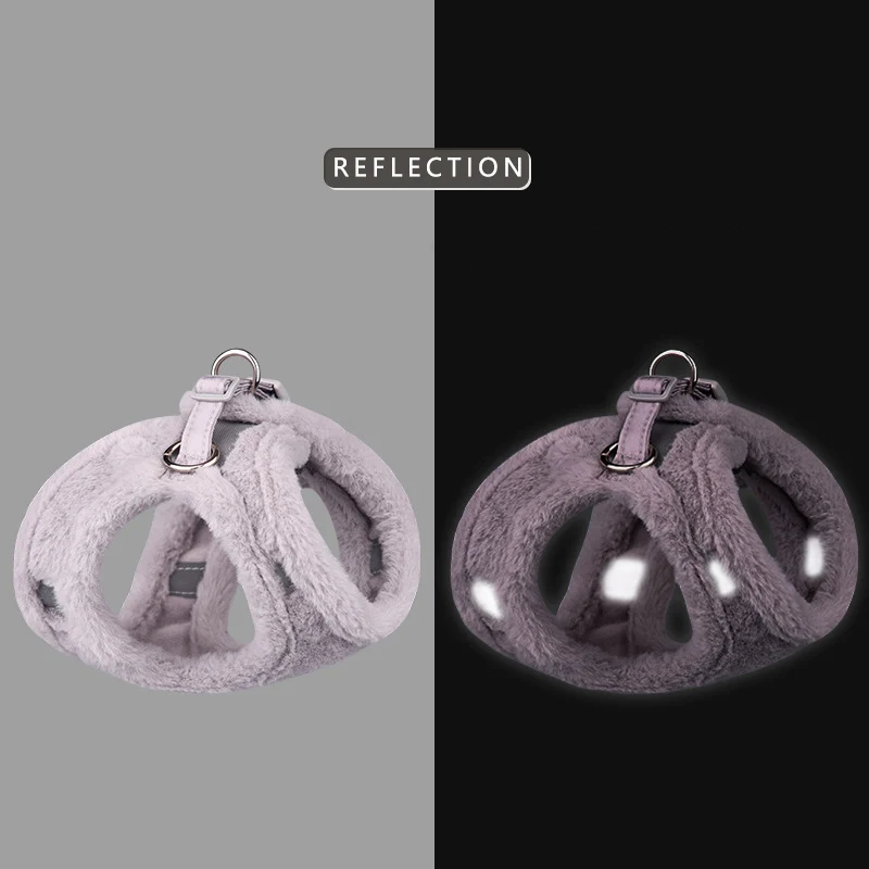 Conjuntos de arnés y correa para cachorros y gatos, arnés reflectante cálido para invierno, chaleco para gatos, gatitos, perros pequeños, Yorkshire, mejora de lujo - imagen 4