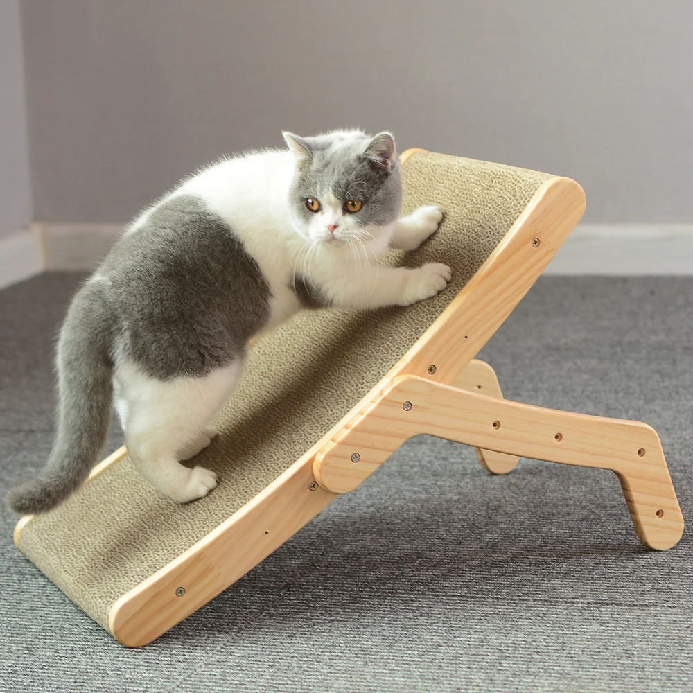 Rascador de madera para gatos, tablero rascador para gatos, cama 3 en 1, almohadilla Vertical, juguetes para gatos, raspador de uñas, estera, garra de molienda de entrenamiento