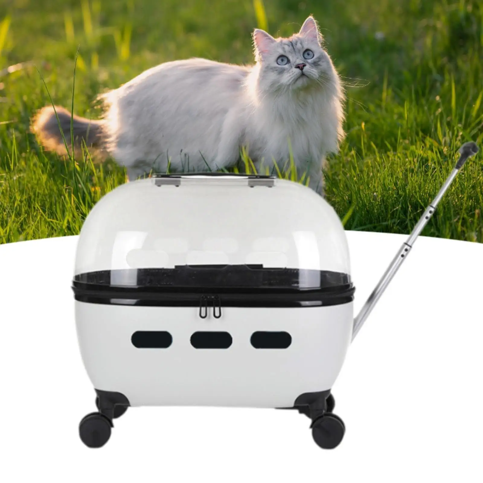 Cat Carrier with Rolling Wheels Dog Stroller for Cats Small Pets Outdoor