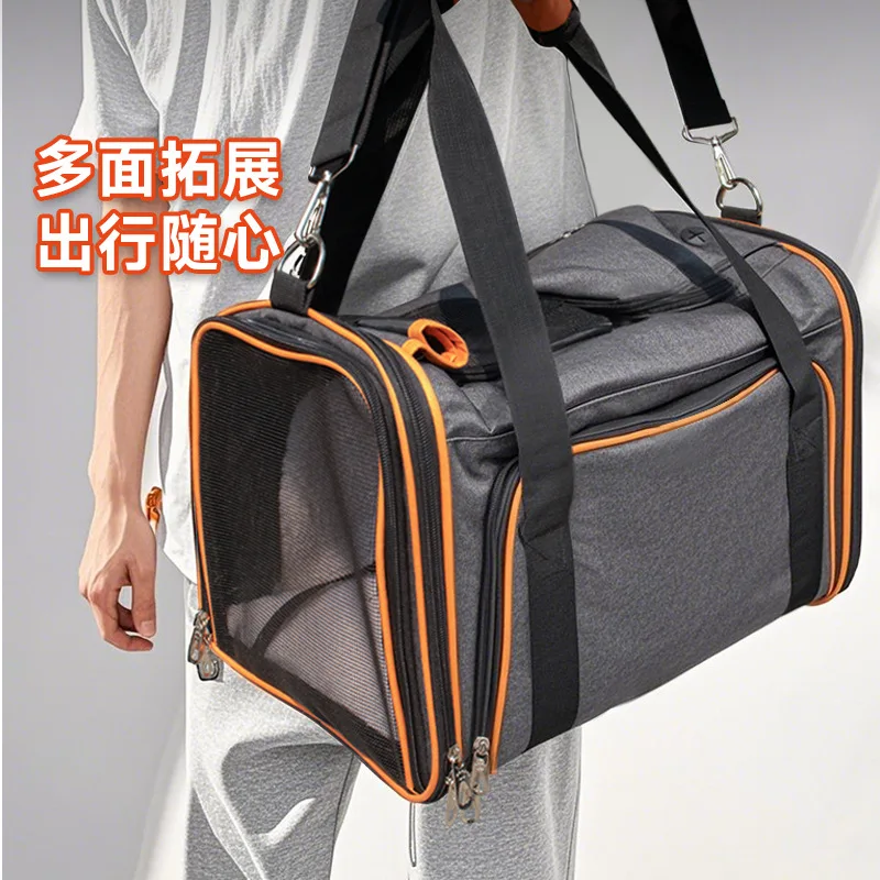 Nueva bolsa para gatos, mochila portátil para gatos, bolsas plegables para mascotas, bolsa cuadrada transpirable expandible para perros, productos para mascotas - imagen 4