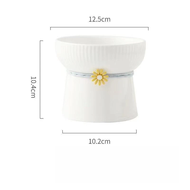 Dispensador de alimentos de cerámica para gatos, tazón creativo y bonito para pies altos, recipiente de agua para alimentación de alimentos con múltiples vuelcos, 1 Uds. - imagen 5