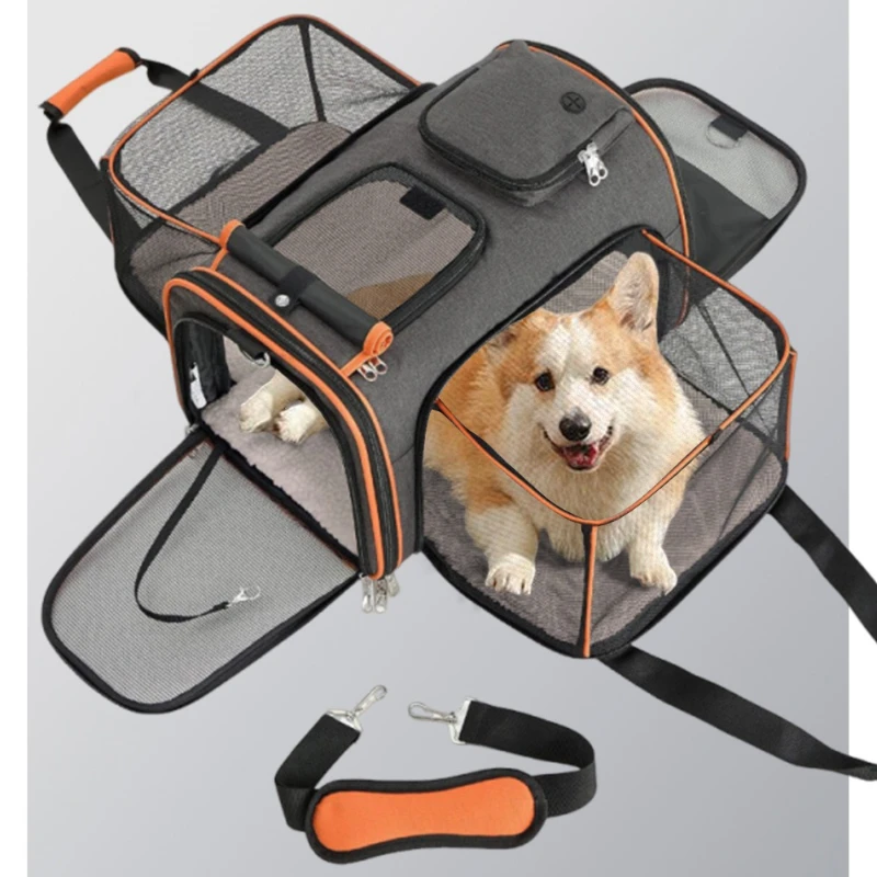 Nueva bolsa para gatos, mochila portátil para gatos, bolsas plegables para mascotas, bolsa cuadrada transpirable expandible para perros, productos para mascotas