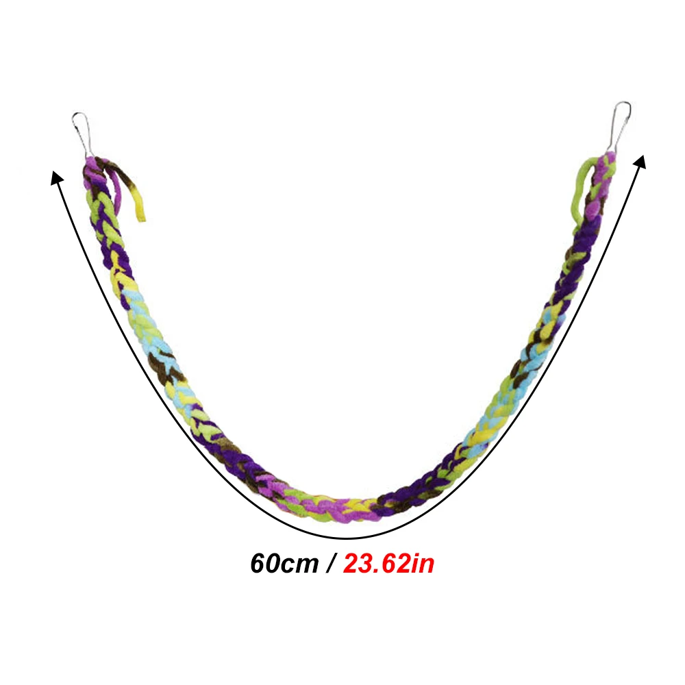 Cuerda para escalar pájaros de Color aleatorio, juguete de percha, puente colgante de felpa, columpio, juguete para mascotas, jaula de entrenamiento para loros, suministros de decoración, 1 ud. - imagen 2