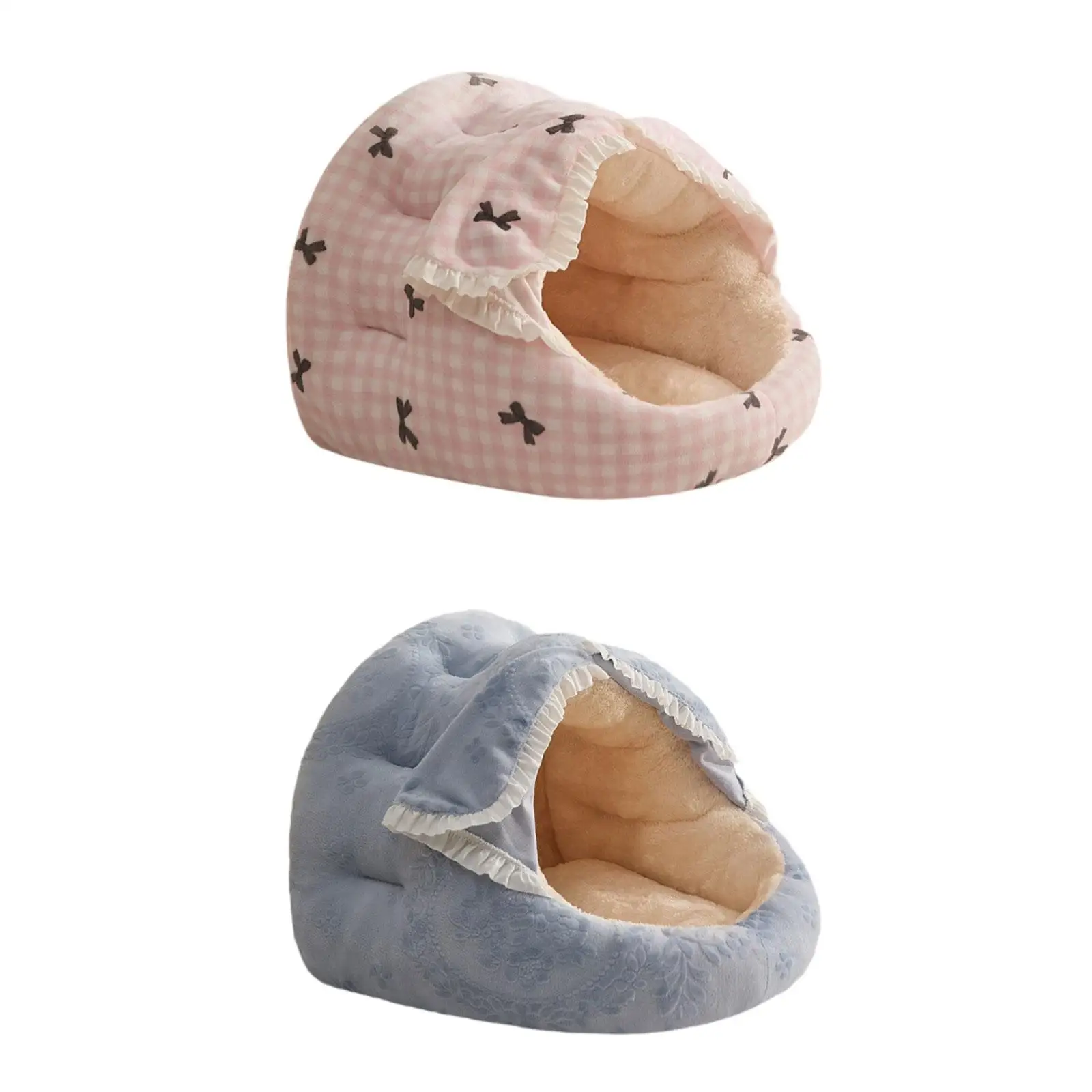 Cat Bed Cave Warm Comfortable Round Pet Bed for Bunny Rabbit Pet Supplies