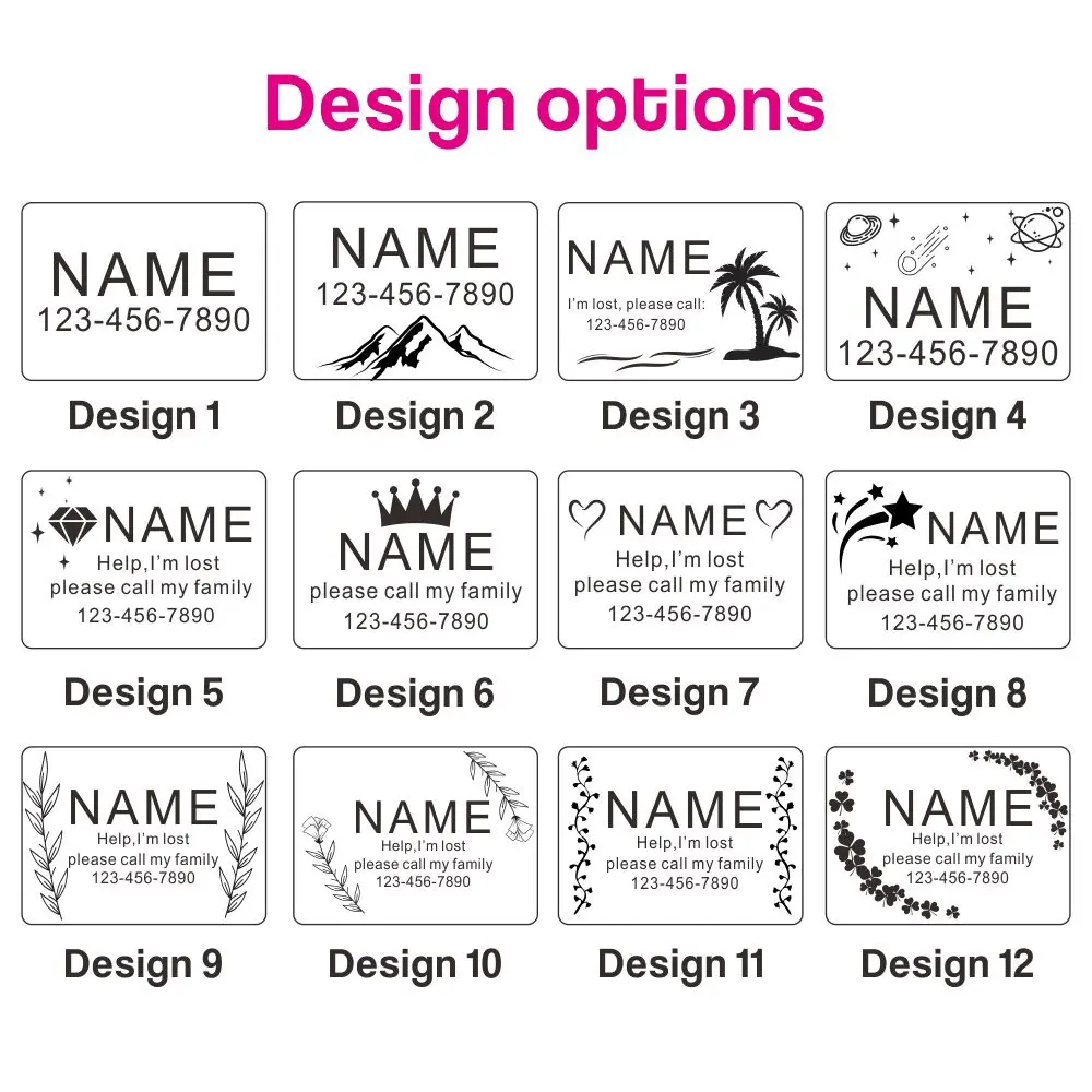 Etiqueta de identificación de mascota personalizada, etiquetas de nombre deslizantes, accesorios para Collar, colgante, grabado gratis, etiquetas de perro de acero inoxidable, 3 colores - imagen 5