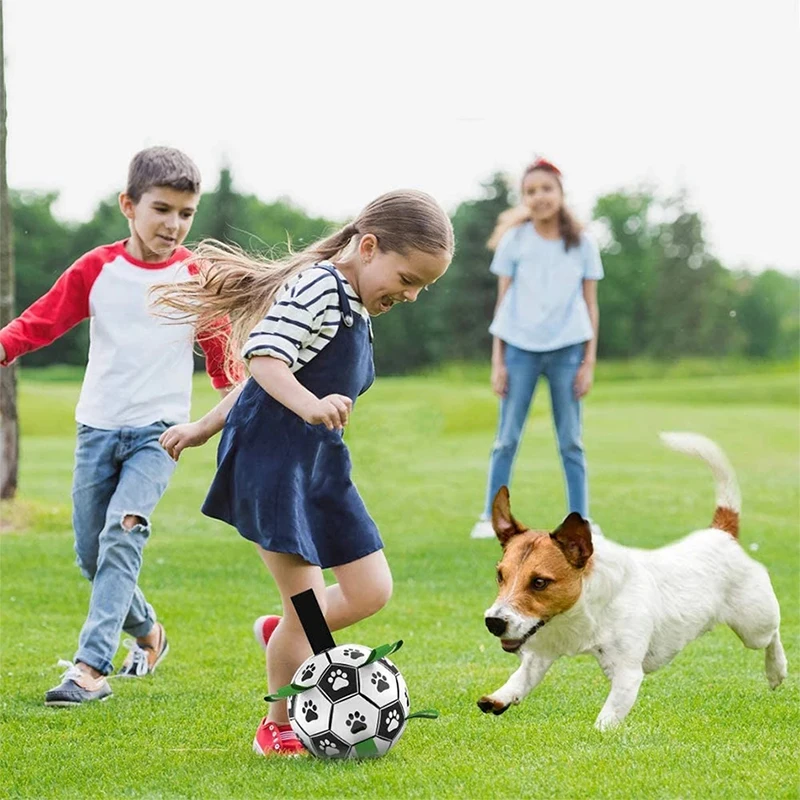 Kimpets-juguetes de fútbol interactivos para perros, pelotas de adiestramiento al aire libre para perros, pelota de dentición para morder, suministros para mascotas - imagen 2