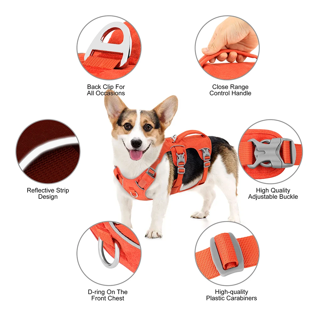 Arnés reflectante para perros – Nailon duradero con mango ajustable - imagen 5