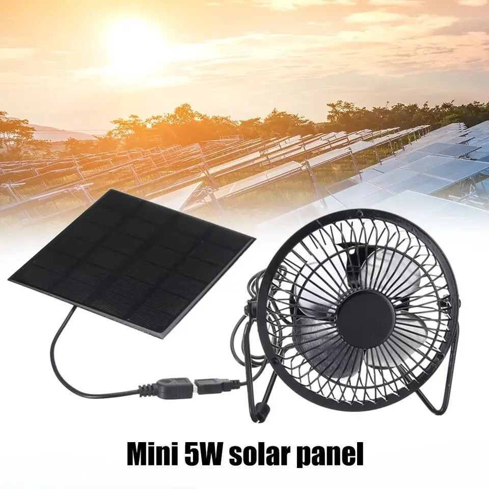 Mini panel solar de 5 W con ventilador de refrigeración portátil Conjunto de panel solar fotovoltaico (sin función de almacenamiento de energía) Productos para mascotas - imagen 3