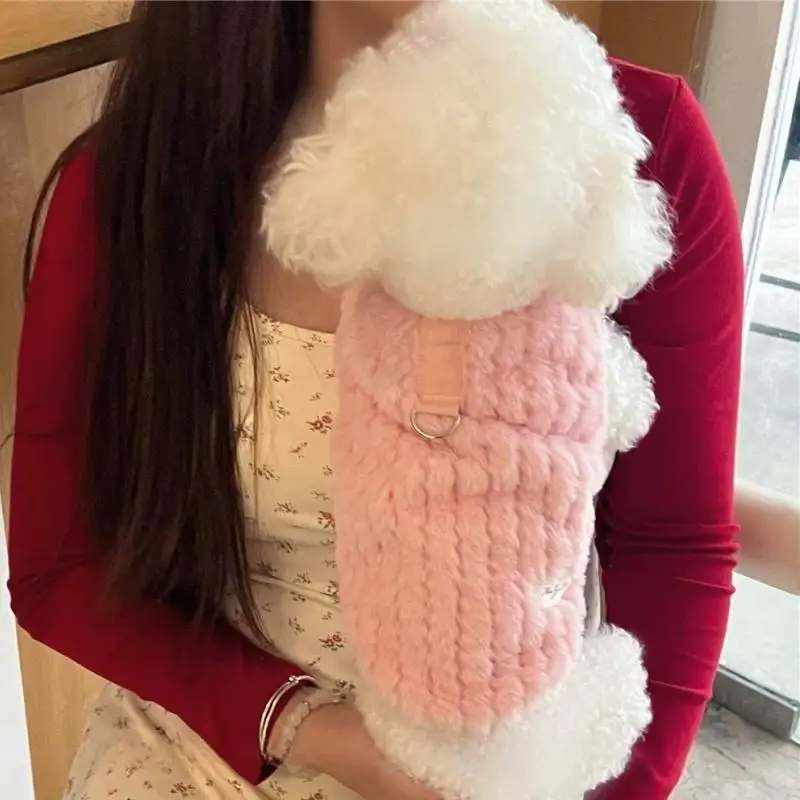 Abrigo cárdigan cálido de invierno para perros, ropa suave de felpa para perros, chaqueta lisa bonita para cachorros, chaqueta con capucha para gatos a la moda, chaleco para mascotas, trajes para perros