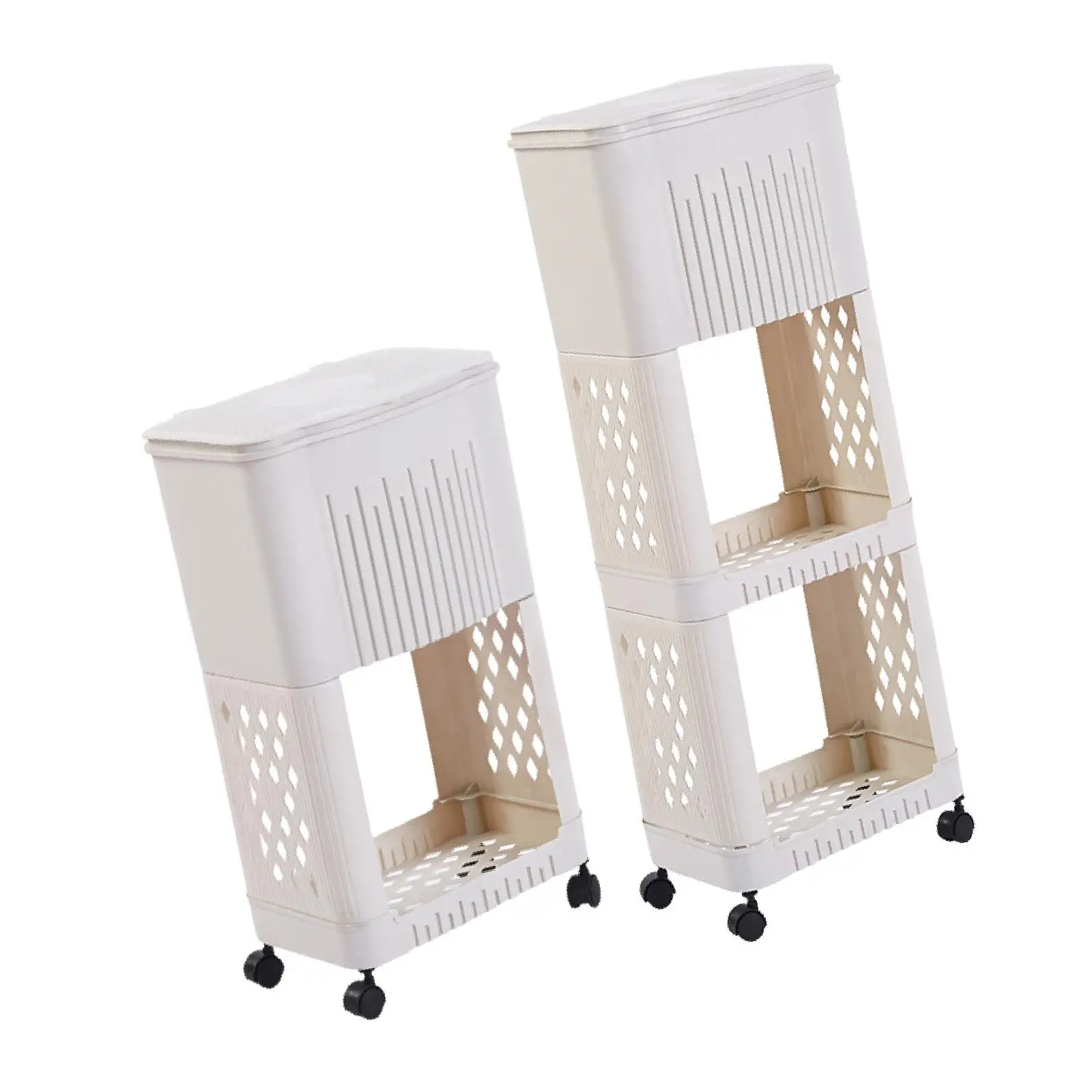 Cubo de basura de cocina con soporte para estante de almacenamiento, práctico contenedor de basura, organizador de cubo de basura con tapa, cesta de basura para el hogar