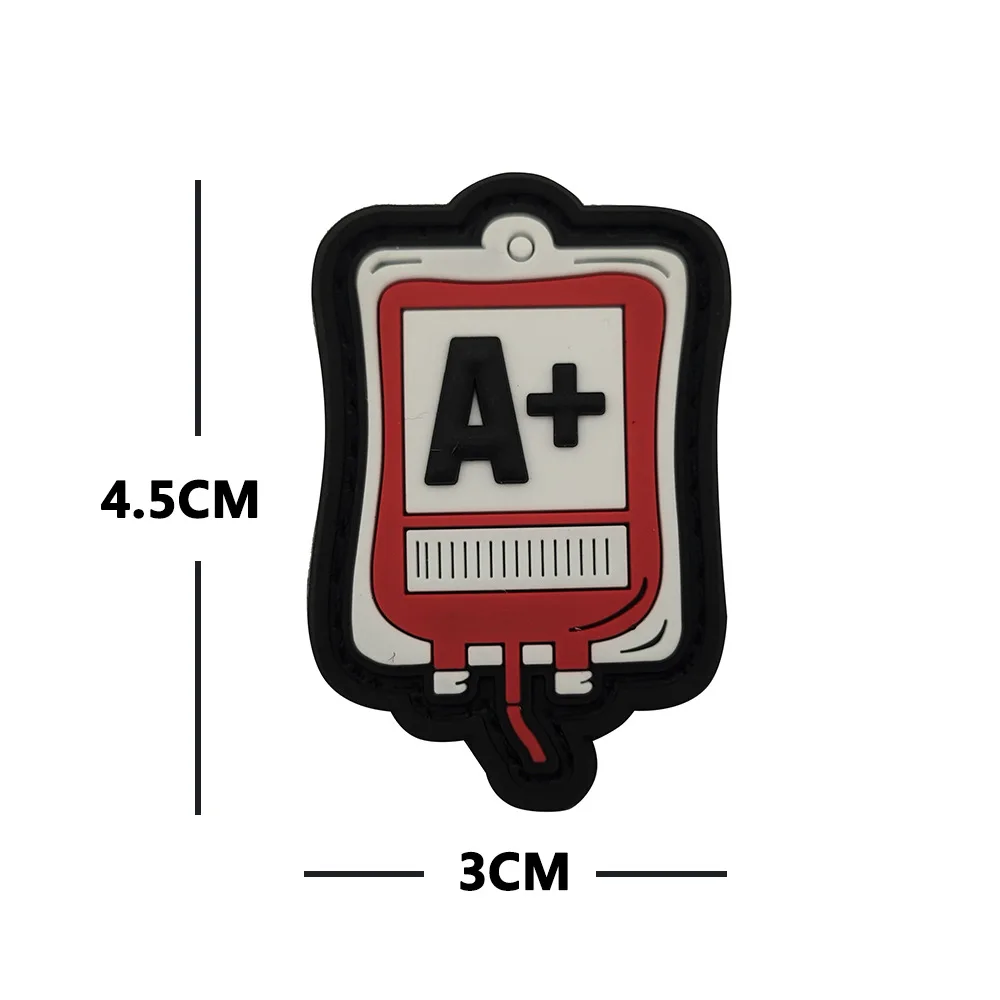 Parche PVC con tipo de sangre para perros y gatos - insignia táctica - imagen 2