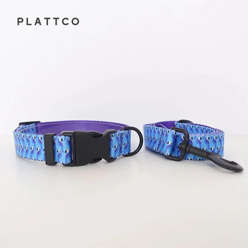 PLATTCO-Juego de correa y pajarita personalizada para mascotas, TOUCAN AZUL para perros pequeños, medianos y grandes, para caminar, todo tipo de perros PDC315 - imagen 2