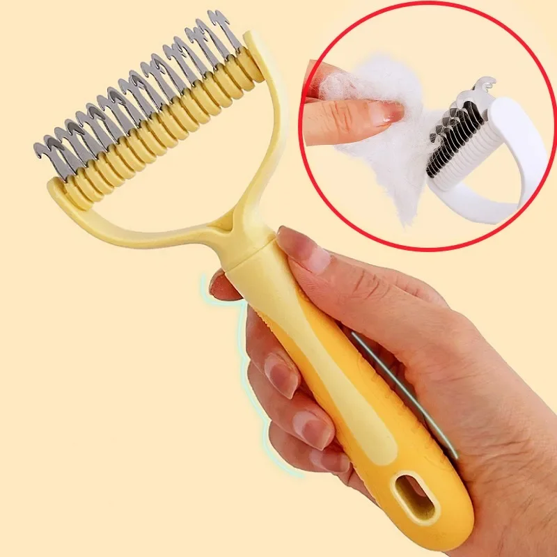 Peine para perros, cepillo de acero inoxidable para perros, peines de doble cara para pelo de gato, removedor de pelo para mascotas, cuchillo de aseo para mascotas, cepillo para perros - imagen 2