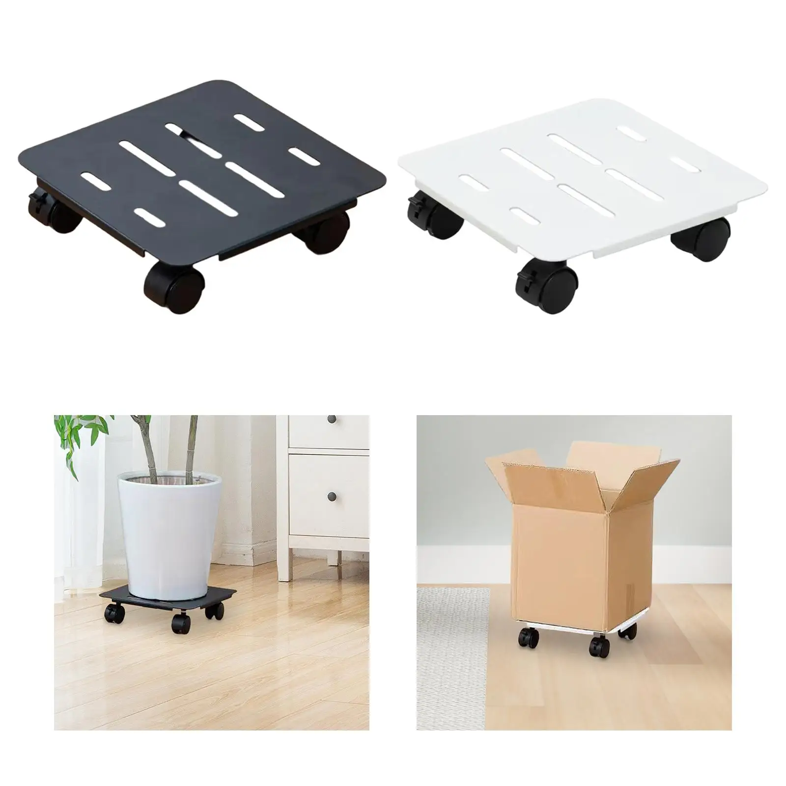 Soporte para plantas con ruedas, práctico soporte para plantas móvil con ruedas, movimiento de plantas en maceta para patio, apartamento, balcón y oficina