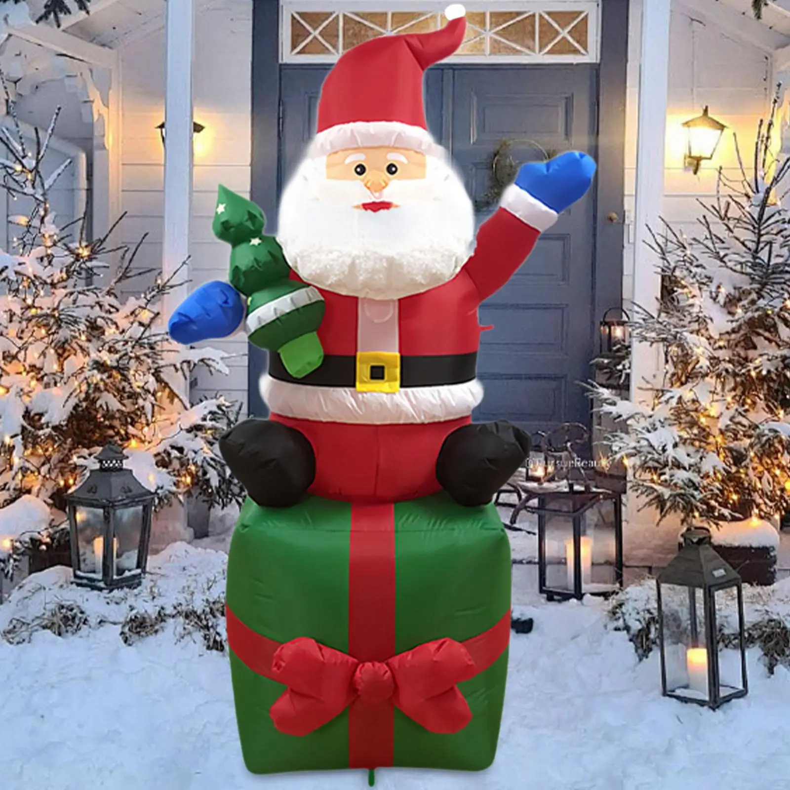 6 ft Christmas Inflatable Santa Funny Ornament with Light Yard Decoration Christmas Inflatables for Outside Party Patio Yard