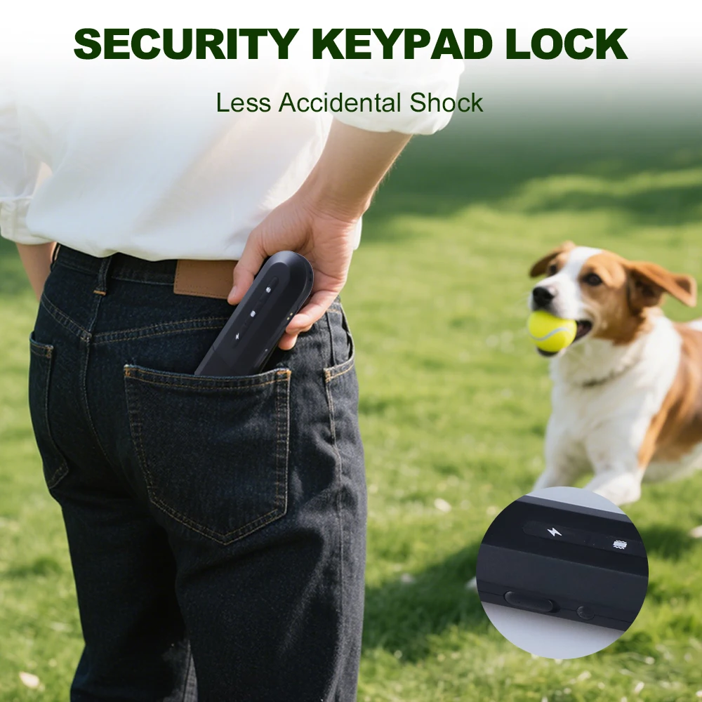 Collar de choque para perro, Control remoto, resistente al agua, Control remoto, ajustable, entrenamiento de 26 pulgadas, corrección de comportamiento antiladridos, 3 modos - imagen 4