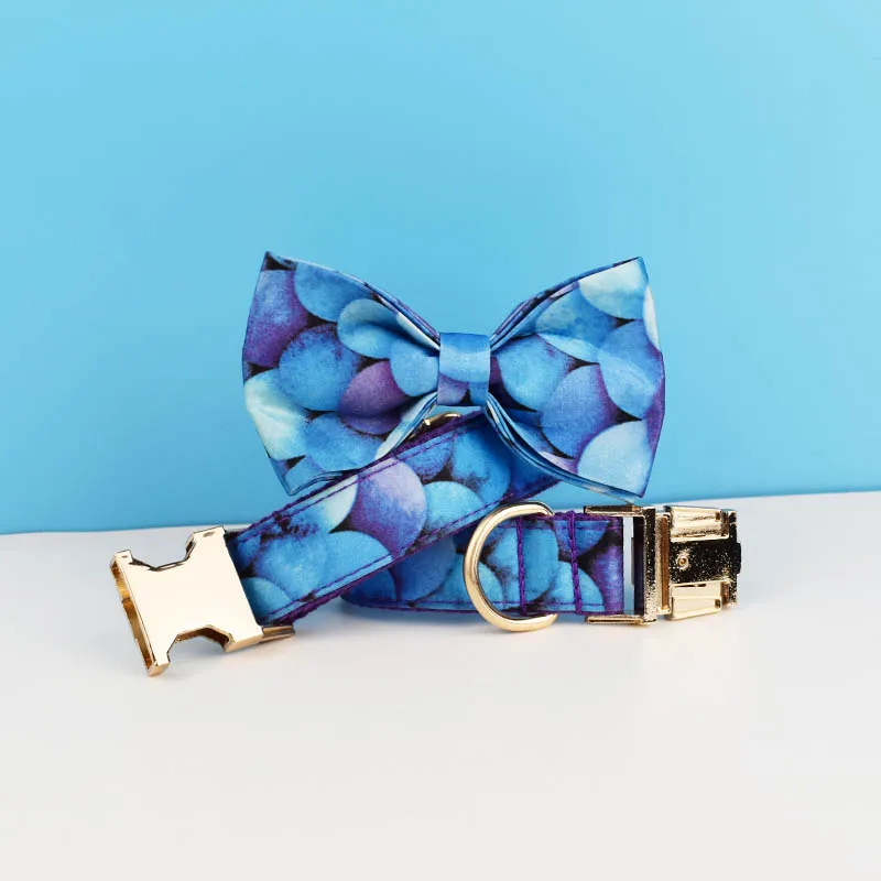 Collar de algodón personalizado para perro, accesorios de alta calidad para mascotas, arnés con estampado de animales, color morado, 04 - imagen 4