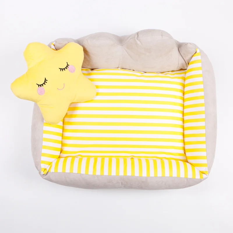 Cama de felpa de tela para perro y gato pequeño, cama autocalentable para mascotas con almohada, funda extraíble y lavable con cremalleras - imagen 2
