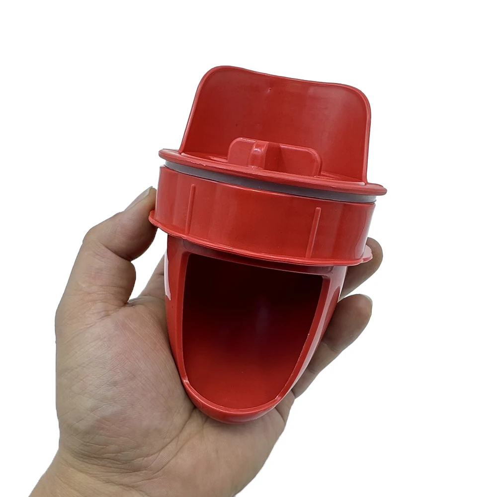 Alimentador de pollos, suministros de alimentación para aves de corral, puerto alimentador de aves de corral a prueba de lluvia, Kit de alimentación por gravedad para cubos, barriles, contenedores, trozos - imagen 5