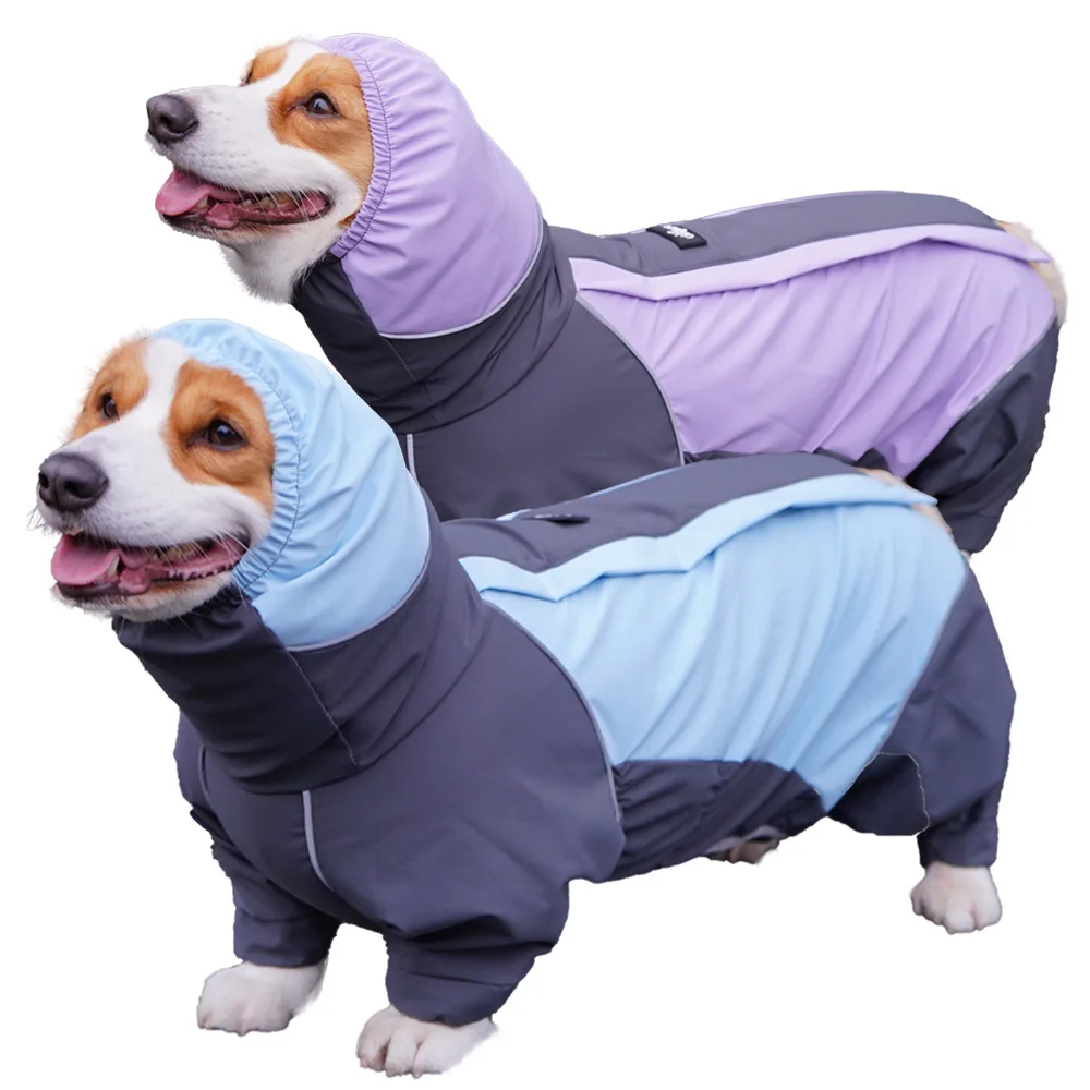 Chubasquero para perros Corgi, impermeable, cubierta de cuerpo completo, chaqueta de lluvia para perros de pierna corta, transpirable, recortable, ropa de lluvia para mascotas